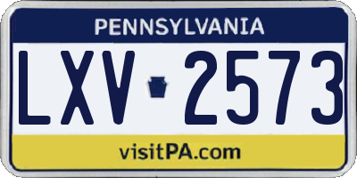 PA license plate LXV2573