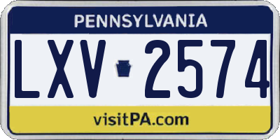 PA license plate LXV2574