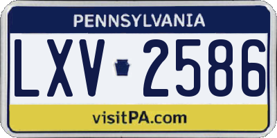 PA license plate LXV2586