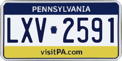 PA license plate LXV2591