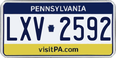 PA license plate LXV2592