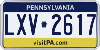 PA license plate LXV2617
