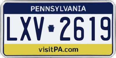 PA license plate LXV2619