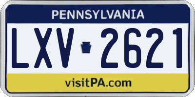 PA license plate LXV2621