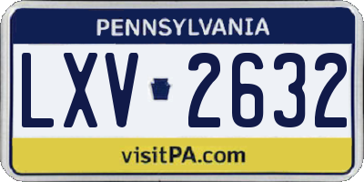 PA license plate LXV2632