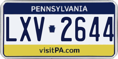 PA license plate LXV2644