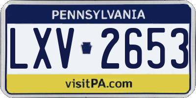 PA license plate LXV2653