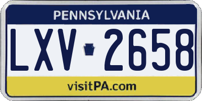 PA license plate LXV2658