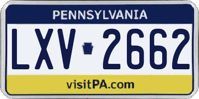 PA license plate LXV2662