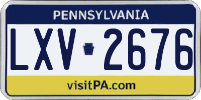 PA license plate LXV2676