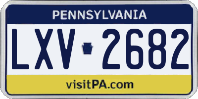 PA license plate LXV2682