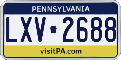 PA license plate LXV2688