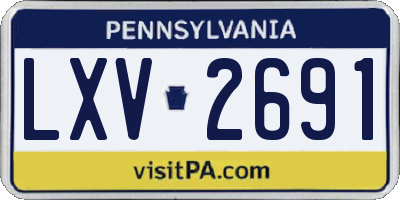 PA license plate LXV2691