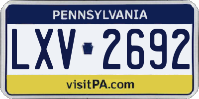 PA license plate LXV2692