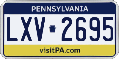 PA license plate LXV2695
