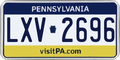 PA license plate LXV2696