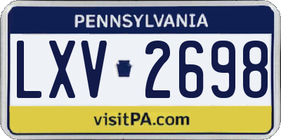 PA license plate LXV2698
