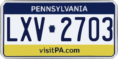 PA license plate LXV2703