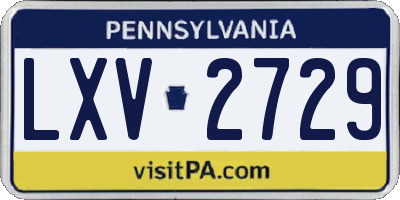 PA license plate LXV2729