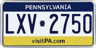 PA license plate LXV2750