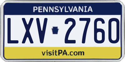 PA license plate LXV2760