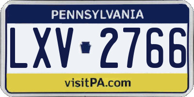 PA license plate LXV2766