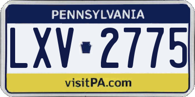 PA license plate LXV2775