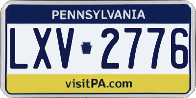 PA license plate LXV2776