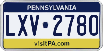 PA license plate LXV2780