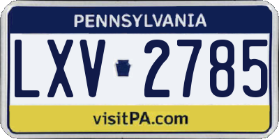 PA license plate LXV2785