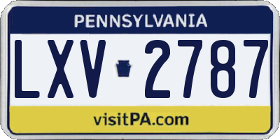 PA license plate LXV2787