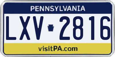 PA license plate LXV2816