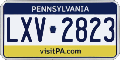 PA license plate LXV2823