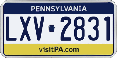 PA license plate LXV2831