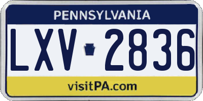 PA license plate LXV2836