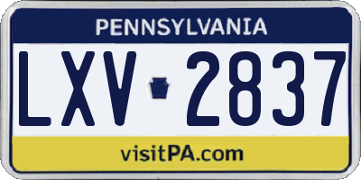 PA license plate LXV2837