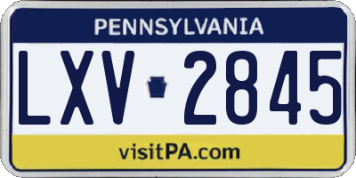 PA license plate LXV2845