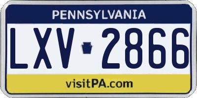 PA license plate LXV2866