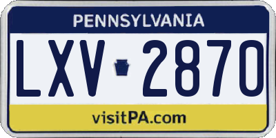 PA license plate LXV2870