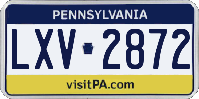 PA license plate LXV2872