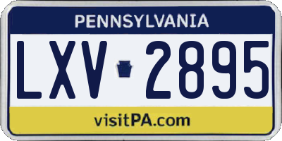PA license plate LXV2895