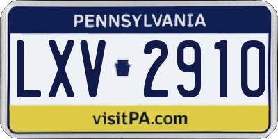 PA license plate LXV2910