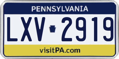PA license plate LXV2919
