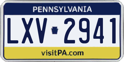PA license plate LXV2941
