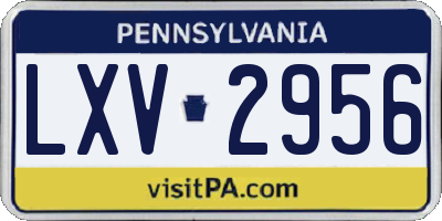 PA license plate LXV2956