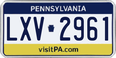 PA license plate LXV2961