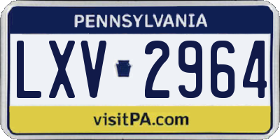 PA license plate LXV2964