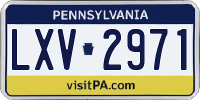 PA license plate LXV2971