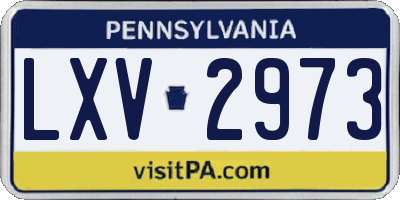 PA license plate LXV2973
