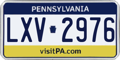 PA license plate LXV2976